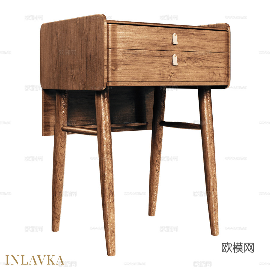 OM带抽屉梳妆台，配玻璃台面3d模型下载