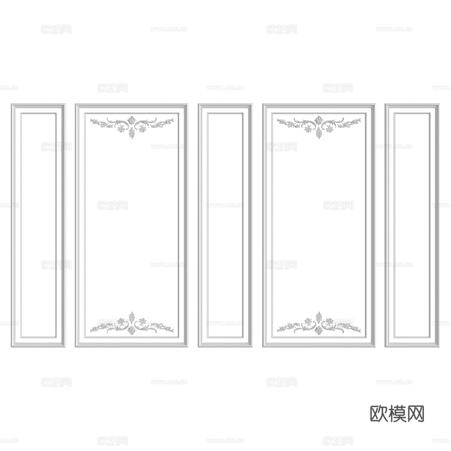 墙面组合 #1213d模型下载