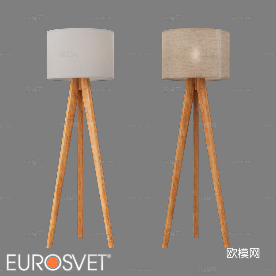 OM 带织物灯罩落地灯 TK Lighting 163d模型下载