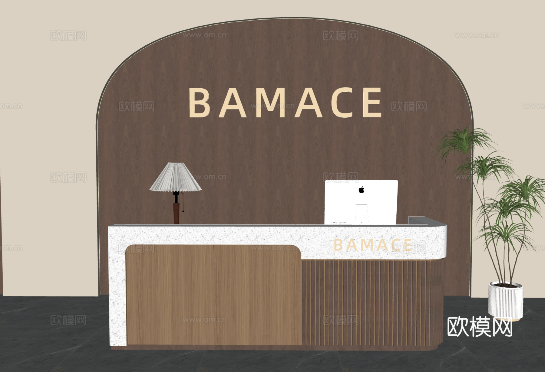 办公前台 酒店前台 美容院前台 民宿前台 服装店收银台su模型