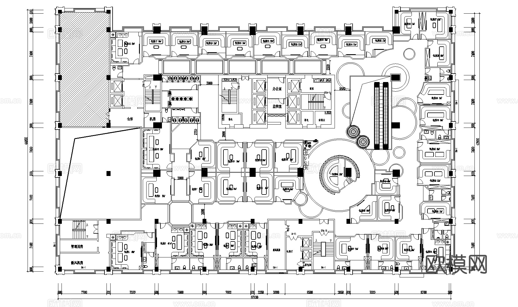 KTV KTV大堂 KTV包厢 KTV包房 CAD施工图cad施工图下载（渲染图4）