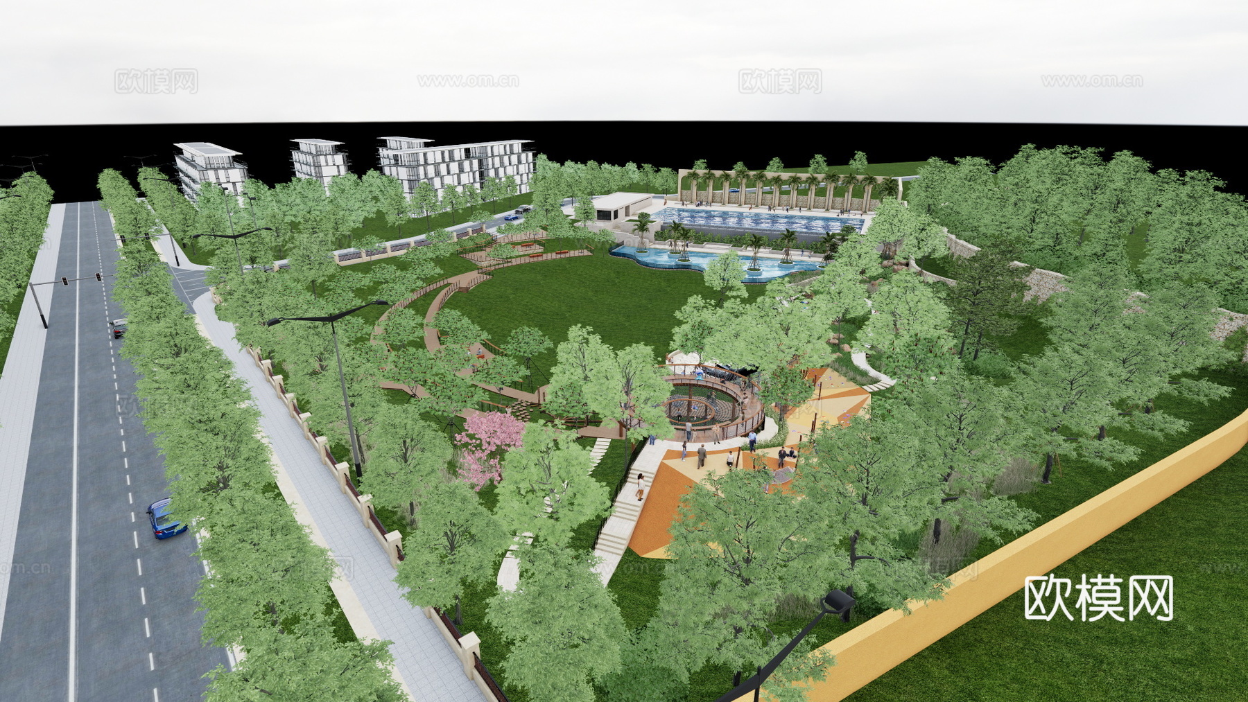 示范区 公园 地产 景观su模型