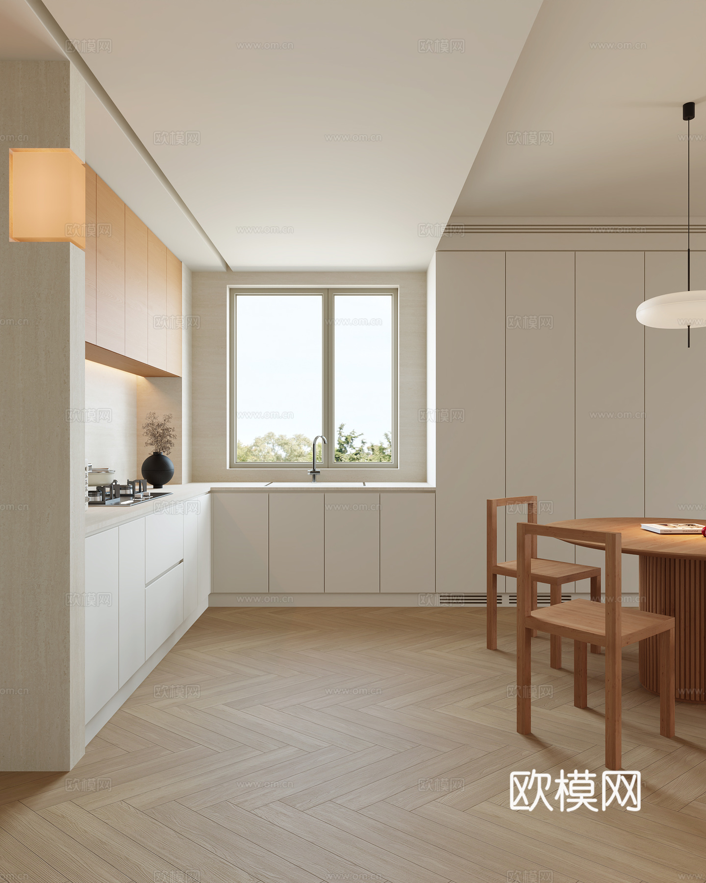 原木风客餐厅su模型