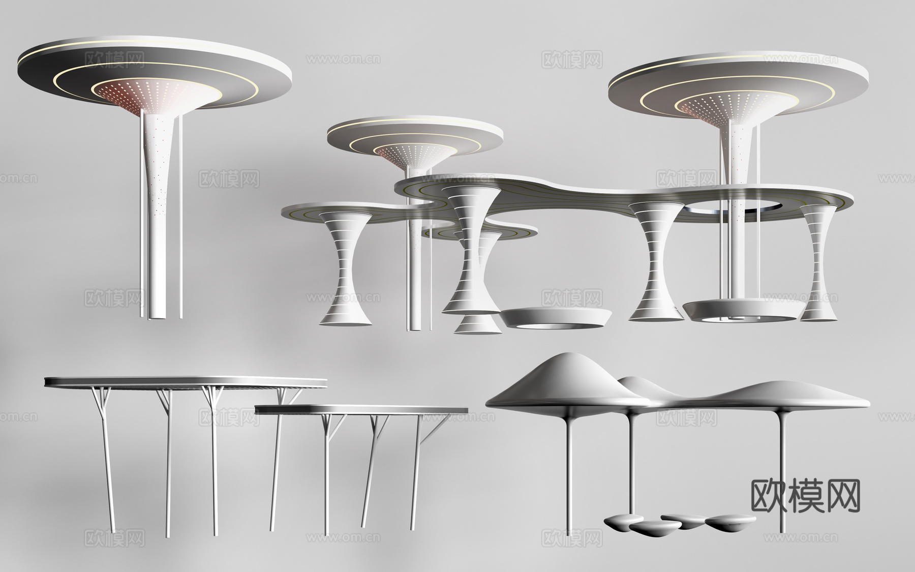 现代景观廊架 景观构筑物 景观小品su模型