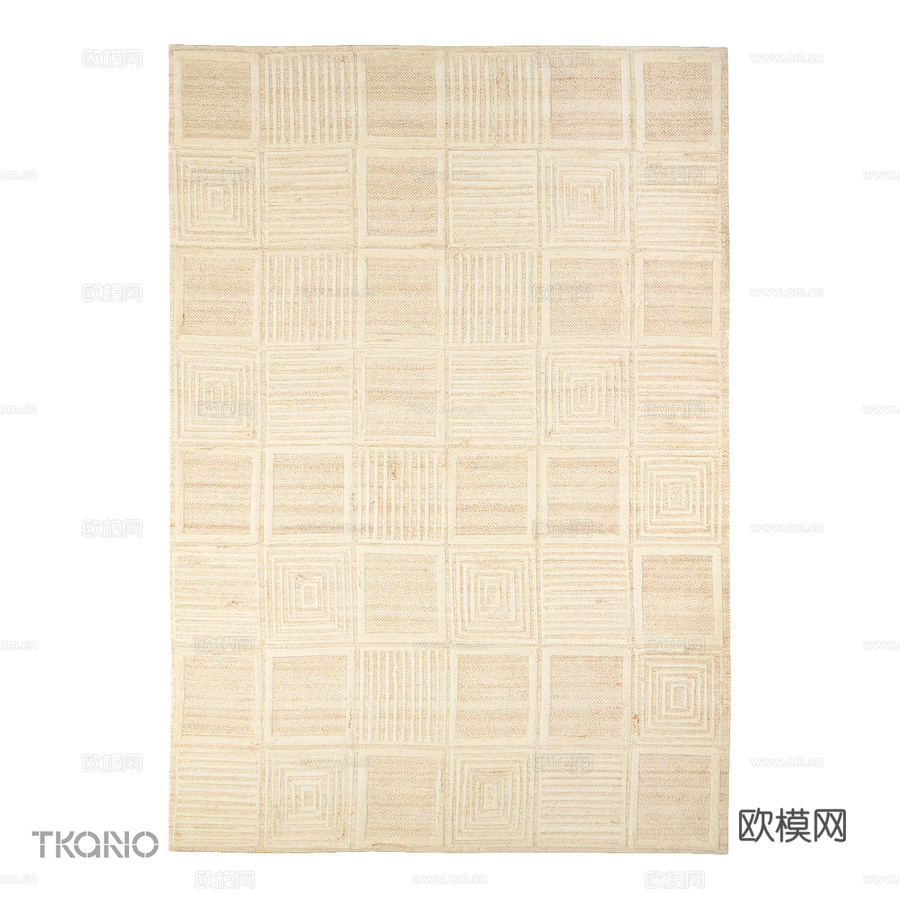 OM_Ethnic系列达曼羊毛地毯，T3d模型下载
