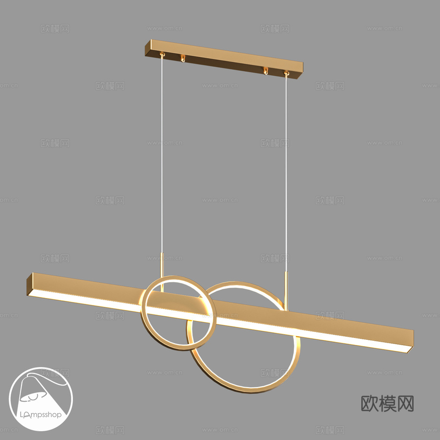 LampsShop.ru L1699 激光金罐吊灯3d模型下载