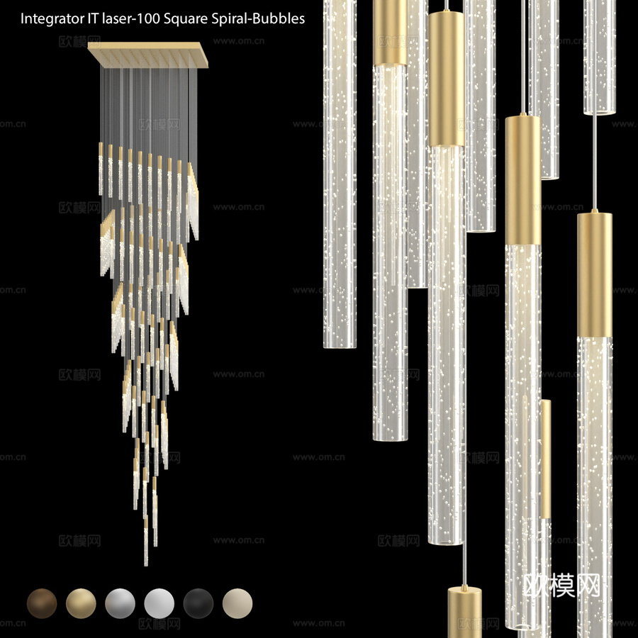 方形底座长吊灯 IT-Laser-Square-S3d模型下载