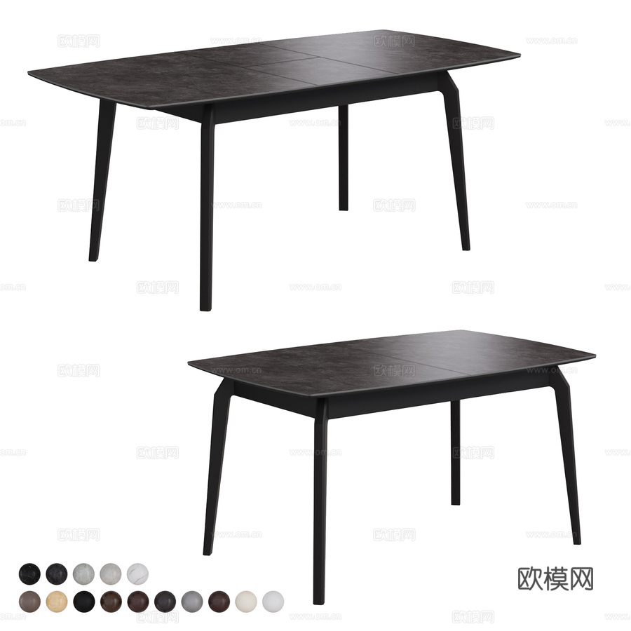 Kainen陶瓷推拉桌3d模型下载