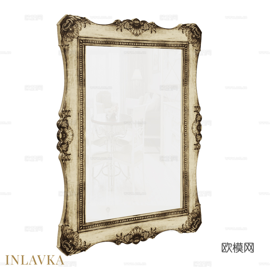 OM 经典风格印花镜3d模型下载