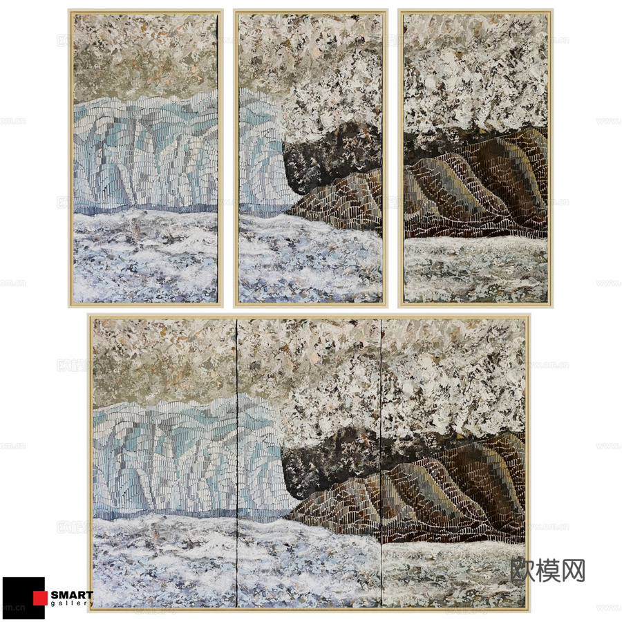 SMART GALLERY出品OM绘画三联画《佩里托莫雷诺冰3d模型下载