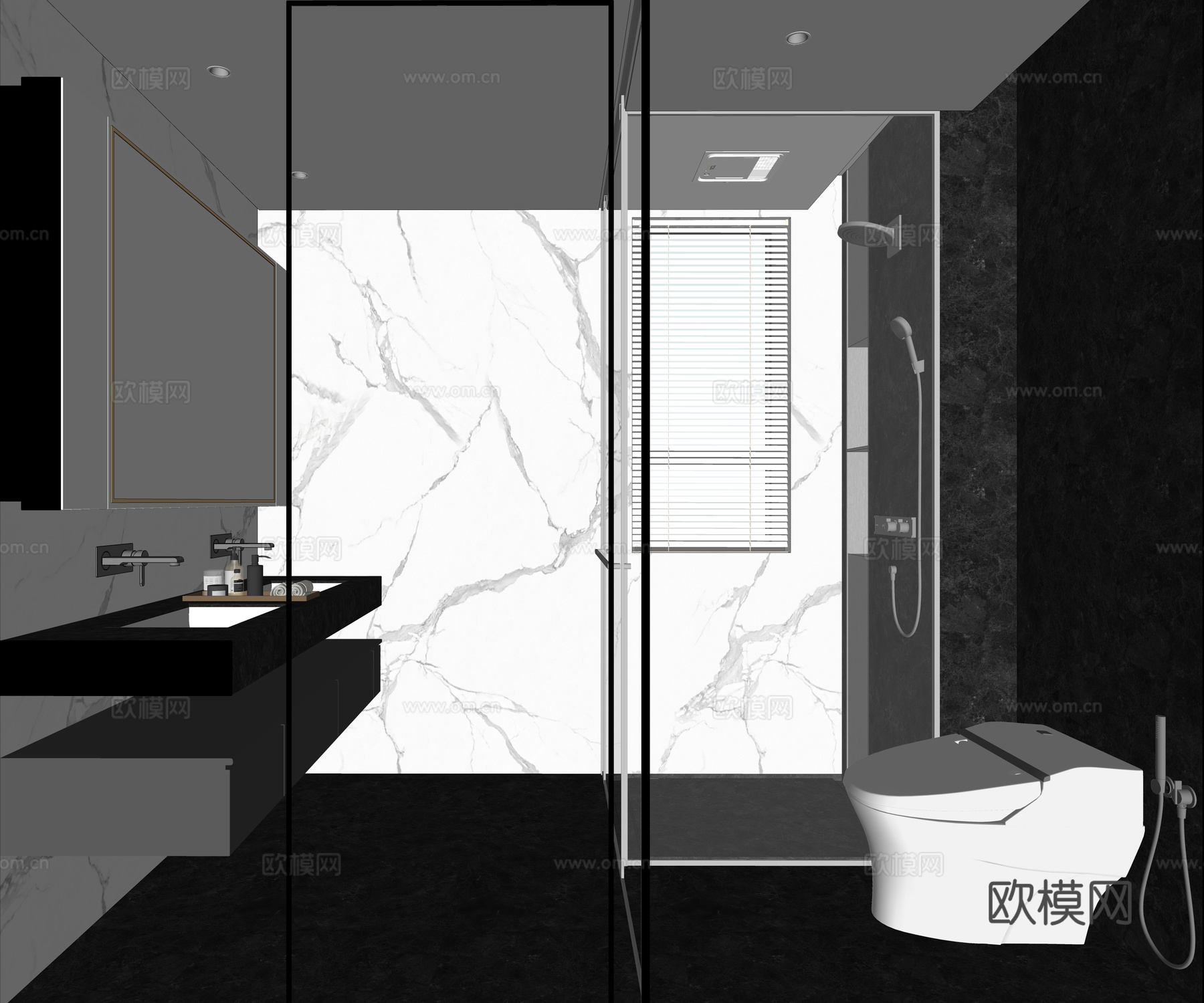 卫生间 干湿分离 三分离 卫浴 洁具su模型