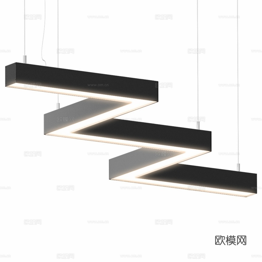 Zigzag轮廓吊灯3d模型下载