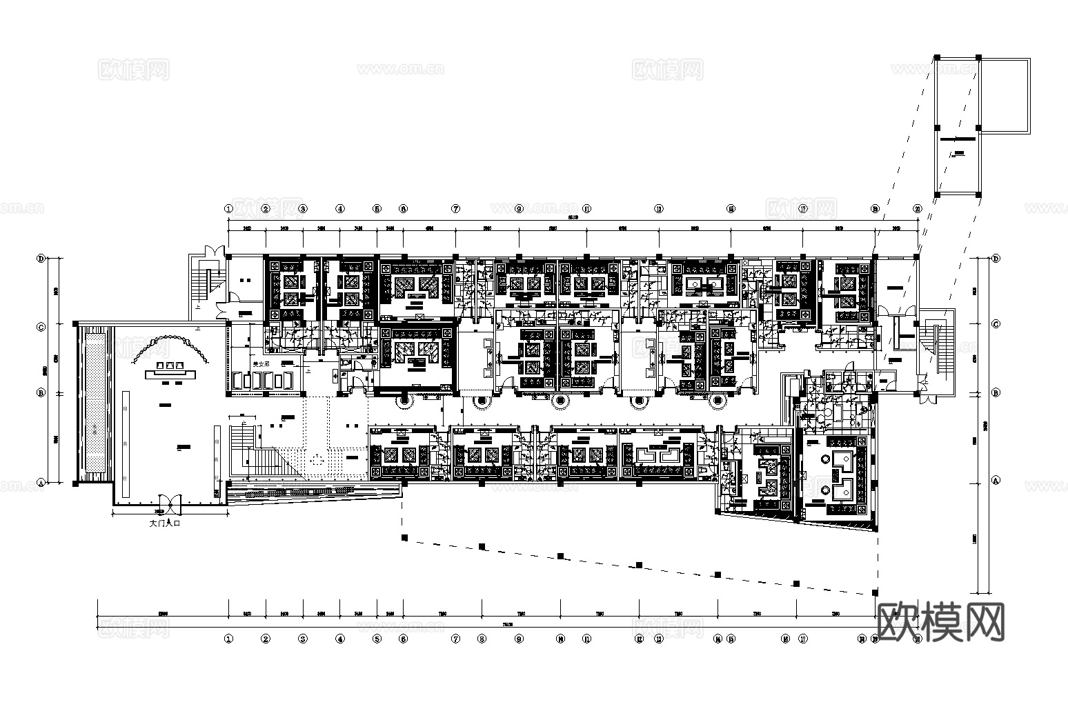 KTV KTV大堂 KTV包厢 商务KTV 施工图cad施工图