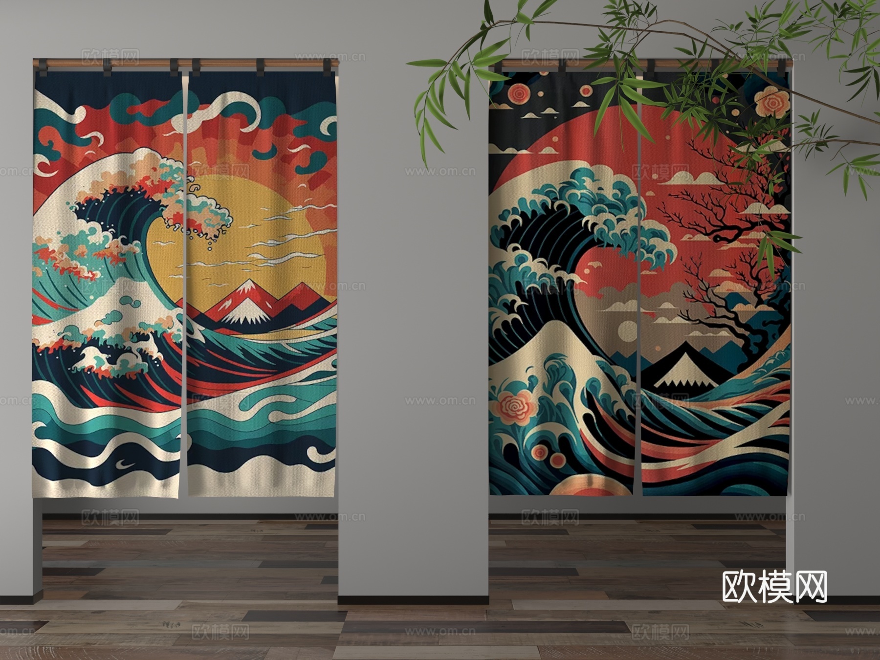 现代门帘3d模型