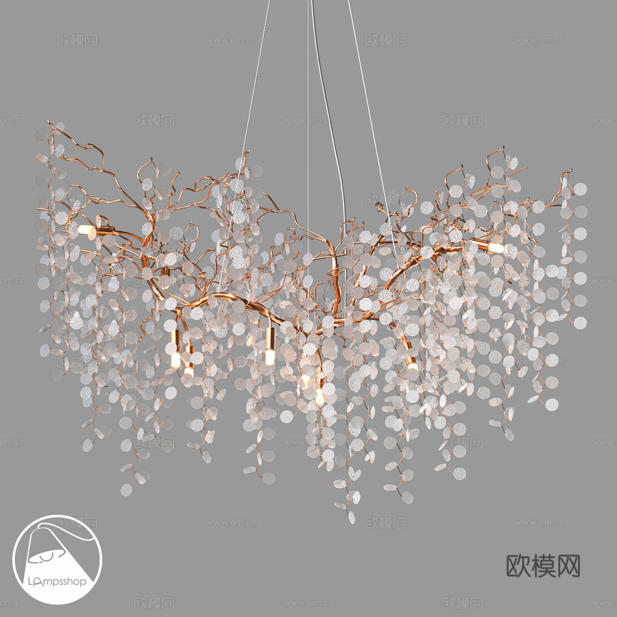 LampsShop.ru L1257-6 蒙塔莱水晶吊灯3d模型下载