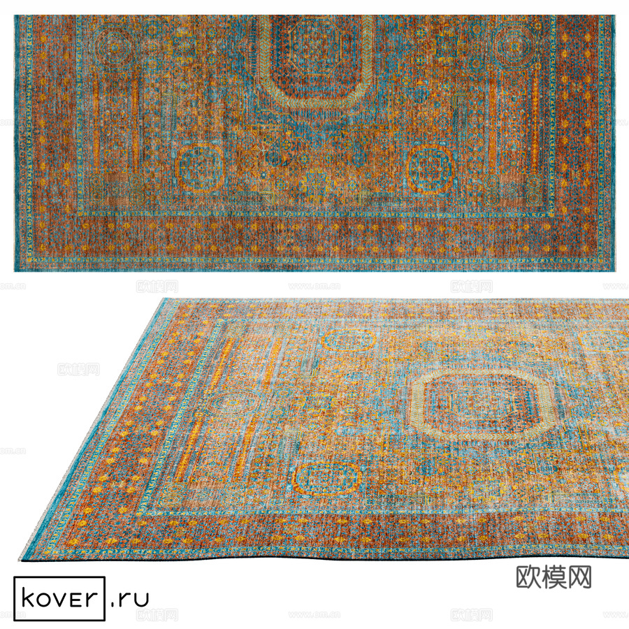 地毯“MAMELUK” 灰-金3d模型下载