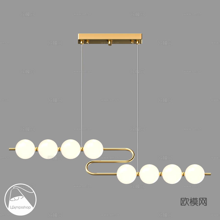 LampsShop.ru L1613 双珍珠水晶吊灯 B款3d模型下载