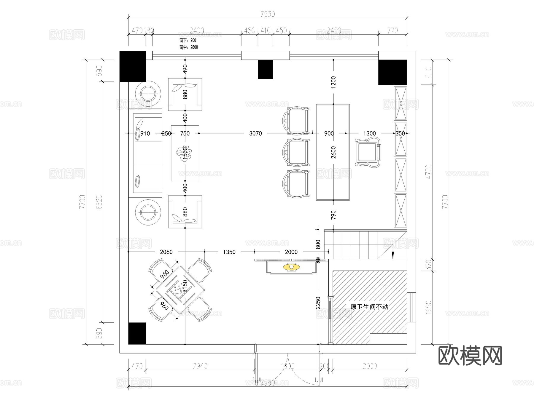茶室 办公室 最新全套施工图cad施工图