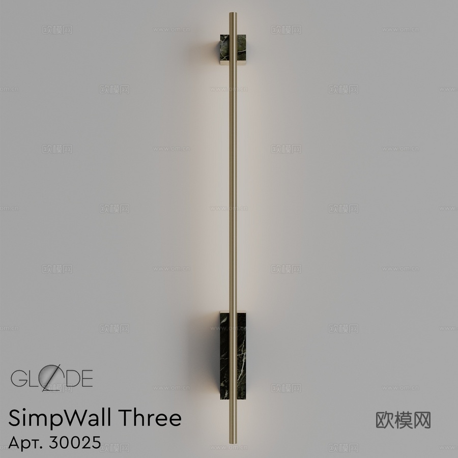 GLODE SimpWall 三灯3d模型下载