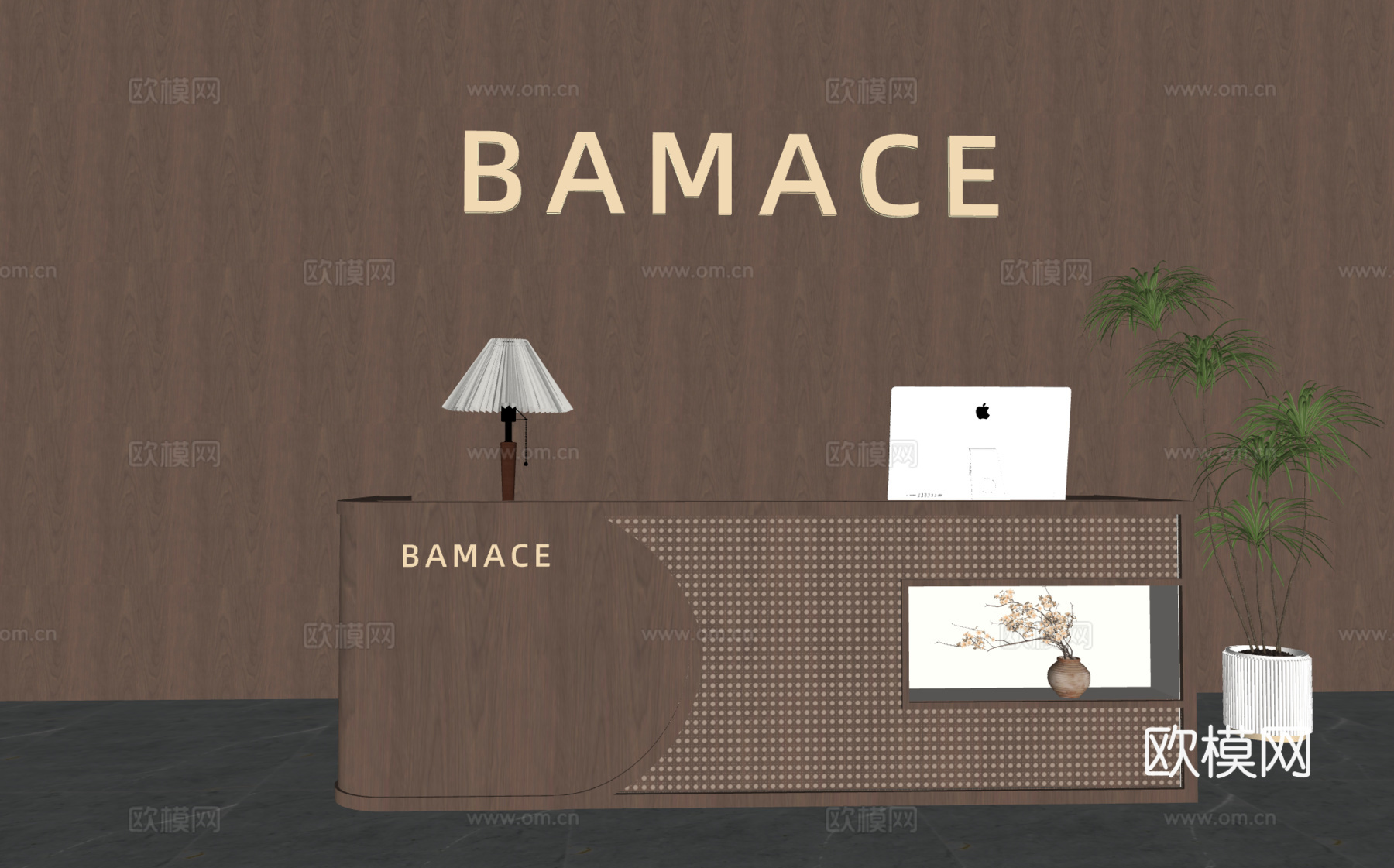 办公前台 酒店前台 美容院前台 民宿前台 服装店收银台su模型