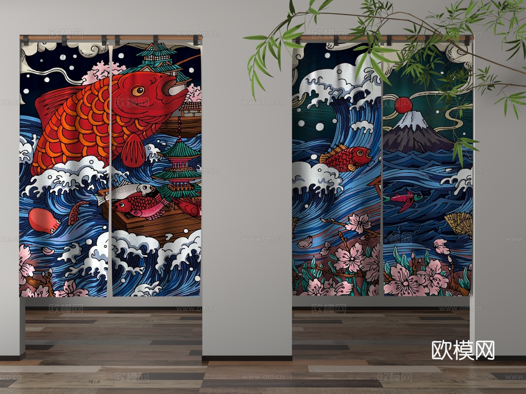 现代门帘3d模型