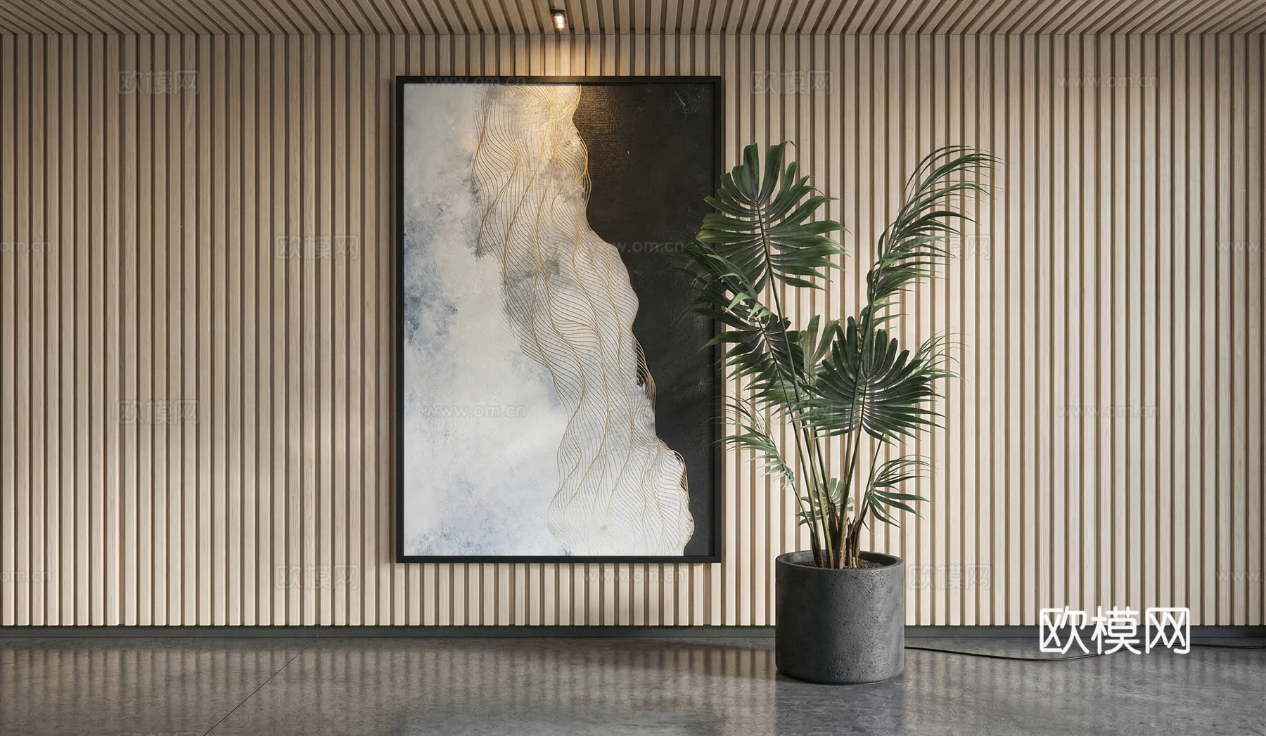 新中式装饰挂画su模型