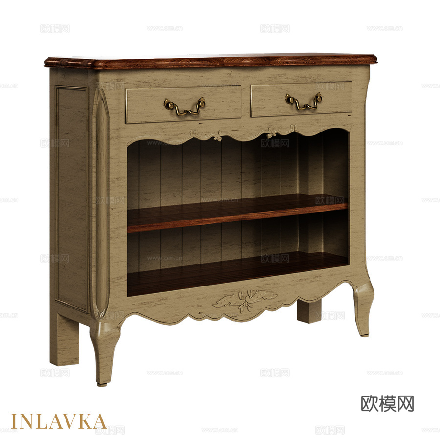 OM经典风格迷你书柜3d模型下载