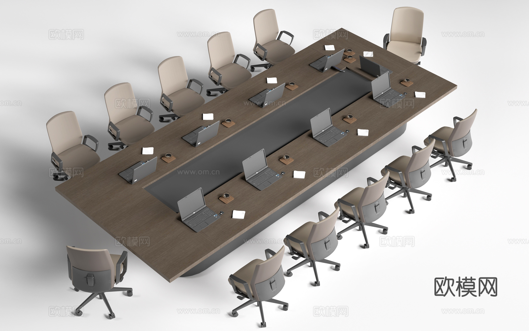 现代会议桌椅 办公桌椅su模型