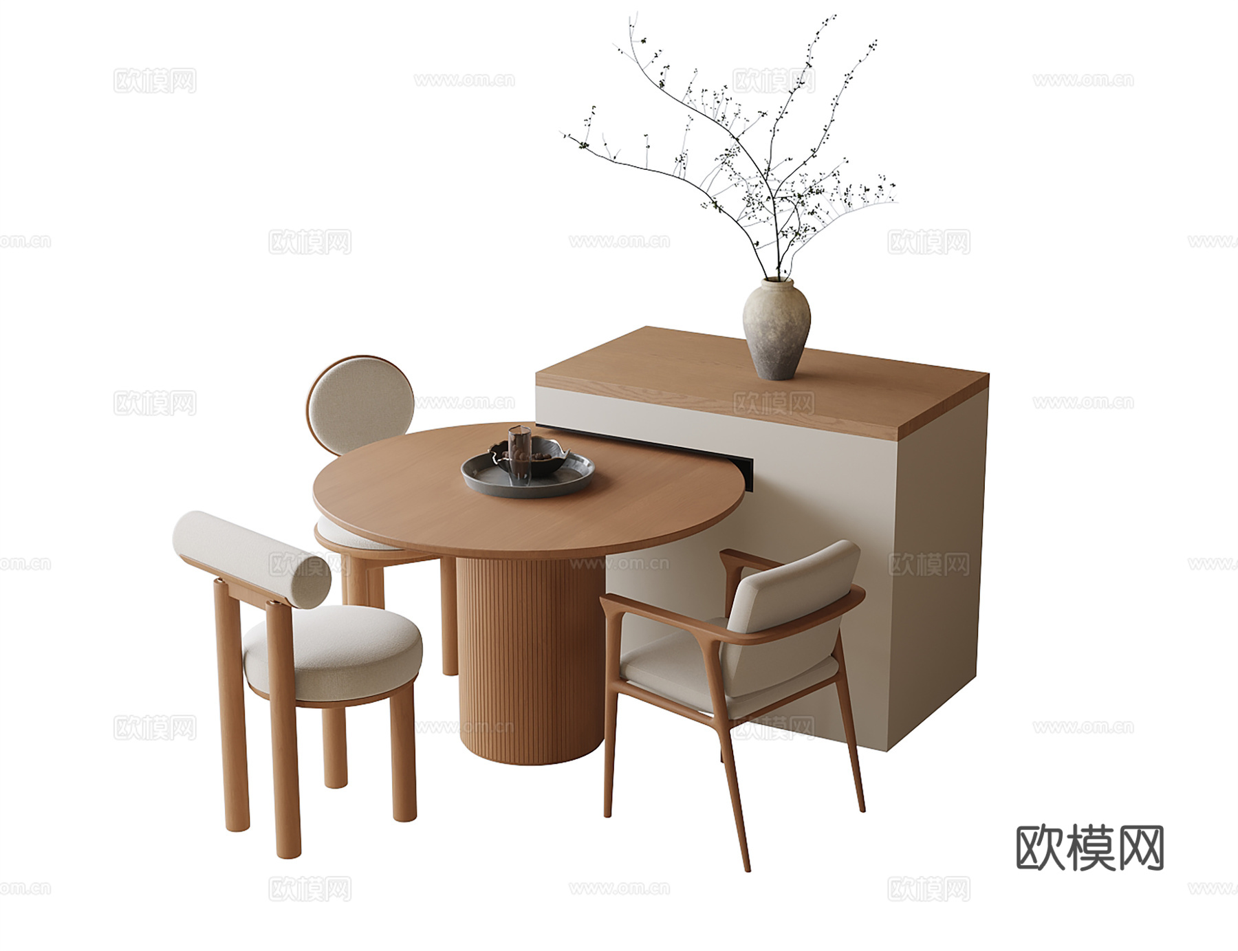 现代餐桌椅su模型