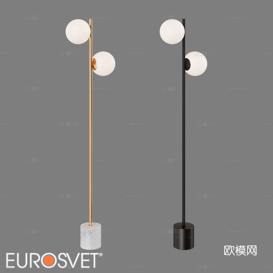 OM大理石底座落地灯 Eurosvet 01158 2 M3d模型下载