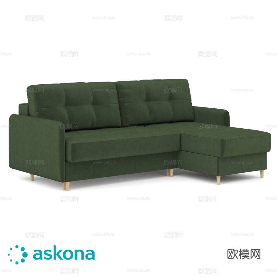 窄扶手Amani PRO（阿玛尼Pro）转角沙发3d模型下载