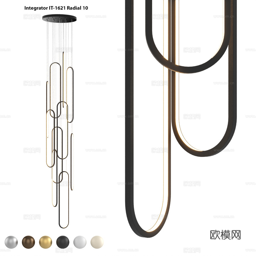 Frame IT-1621-Radial-10 吊灯3d模型下载