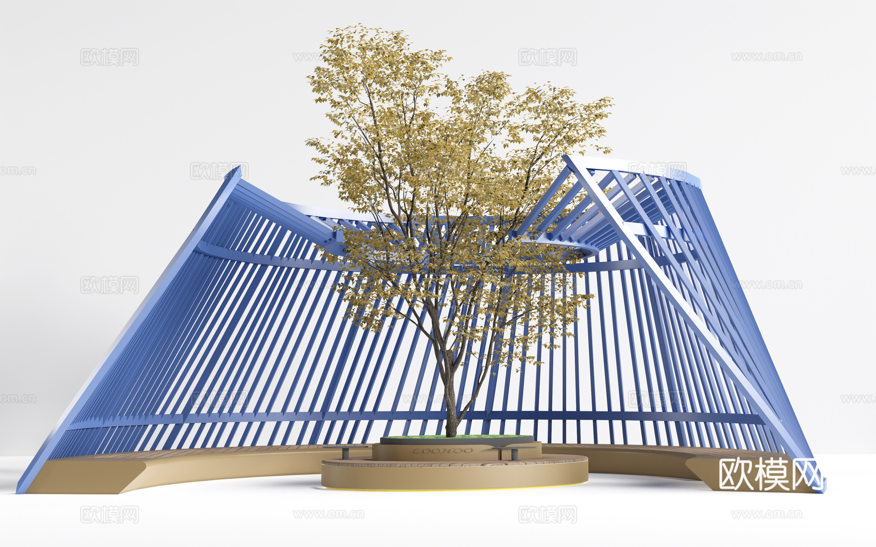 现代景观构筑物 景观构架 景观廊架 景观装置su模型