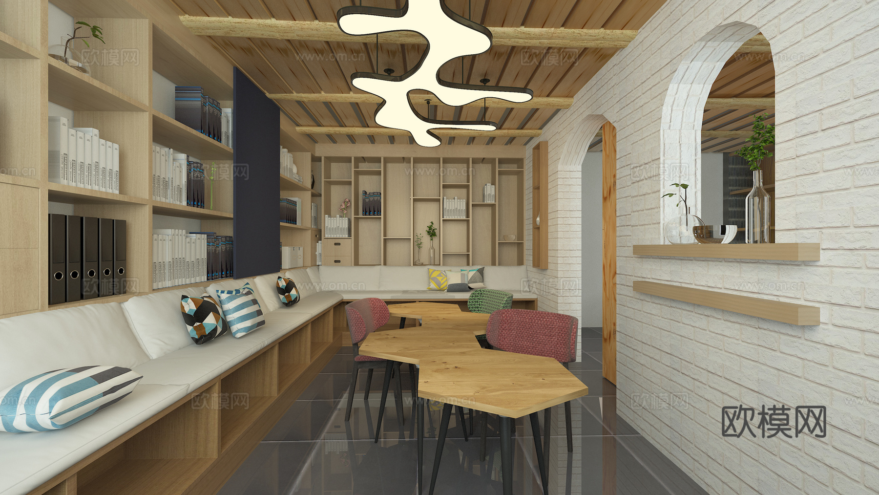 北欧风活动休息室3d模型下载（渲染图4）