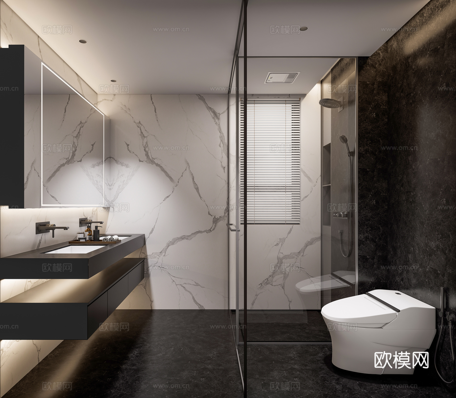 卫生间 干湿分离 三分离 卫浴 洁具su模型