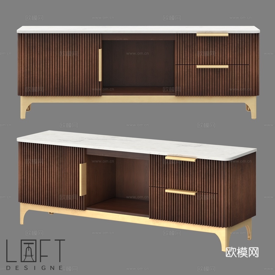 Console LoftDesigne 82366 型号3d模型下载