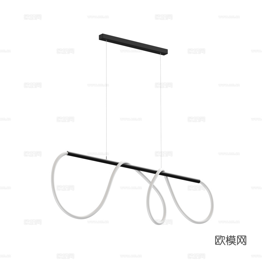 悬挂式LED线性灯带柔性霓虹灯L1003d模型下载