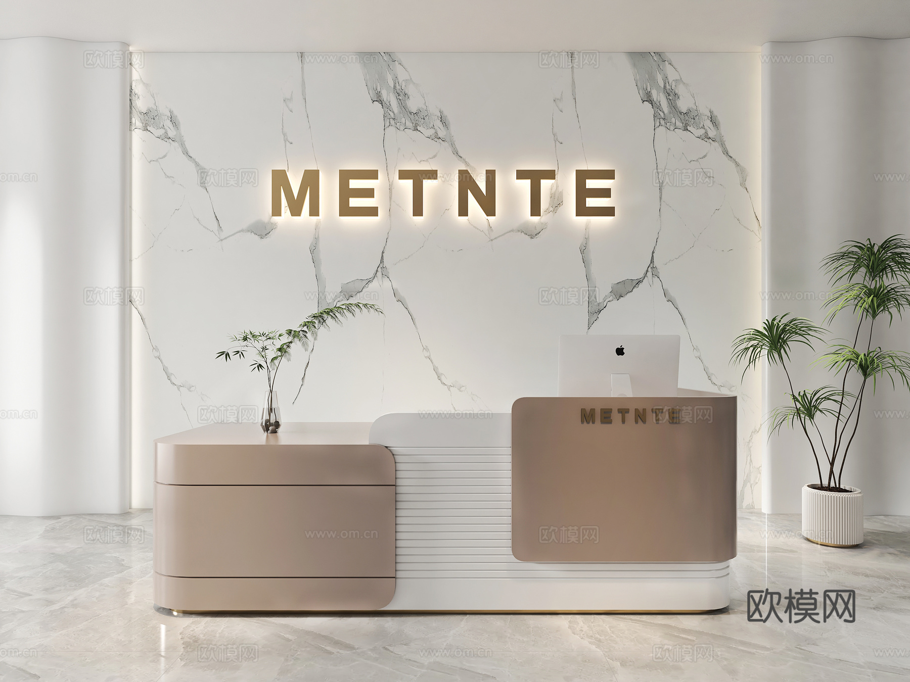 办公前台 简约前台 美容院前台 酒店前台 民宿前台su模型