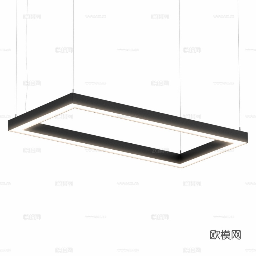 矩形轮廓吊灯3d模型下载
