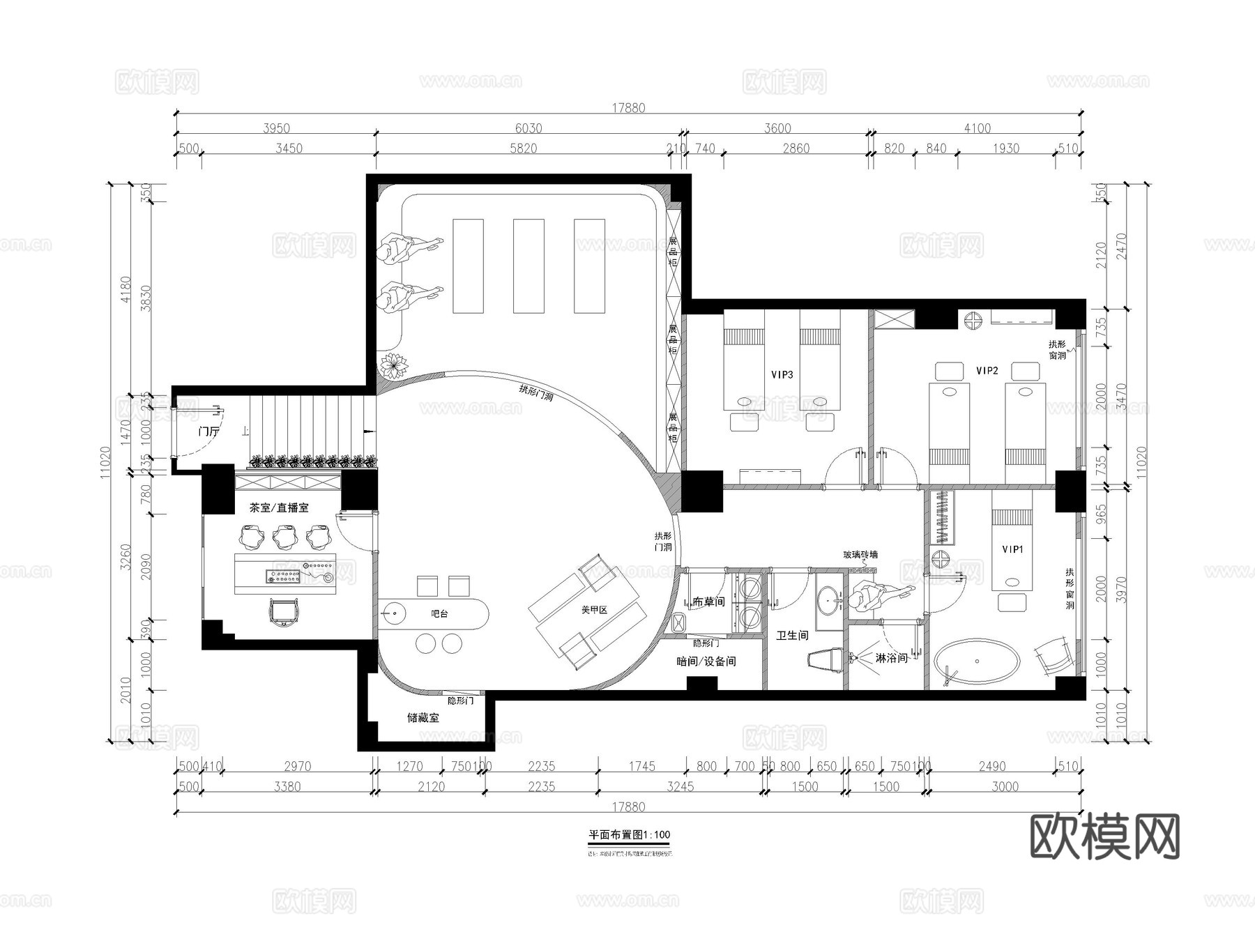 美容 SPA 养生会所 最新全套施工图cad施工图