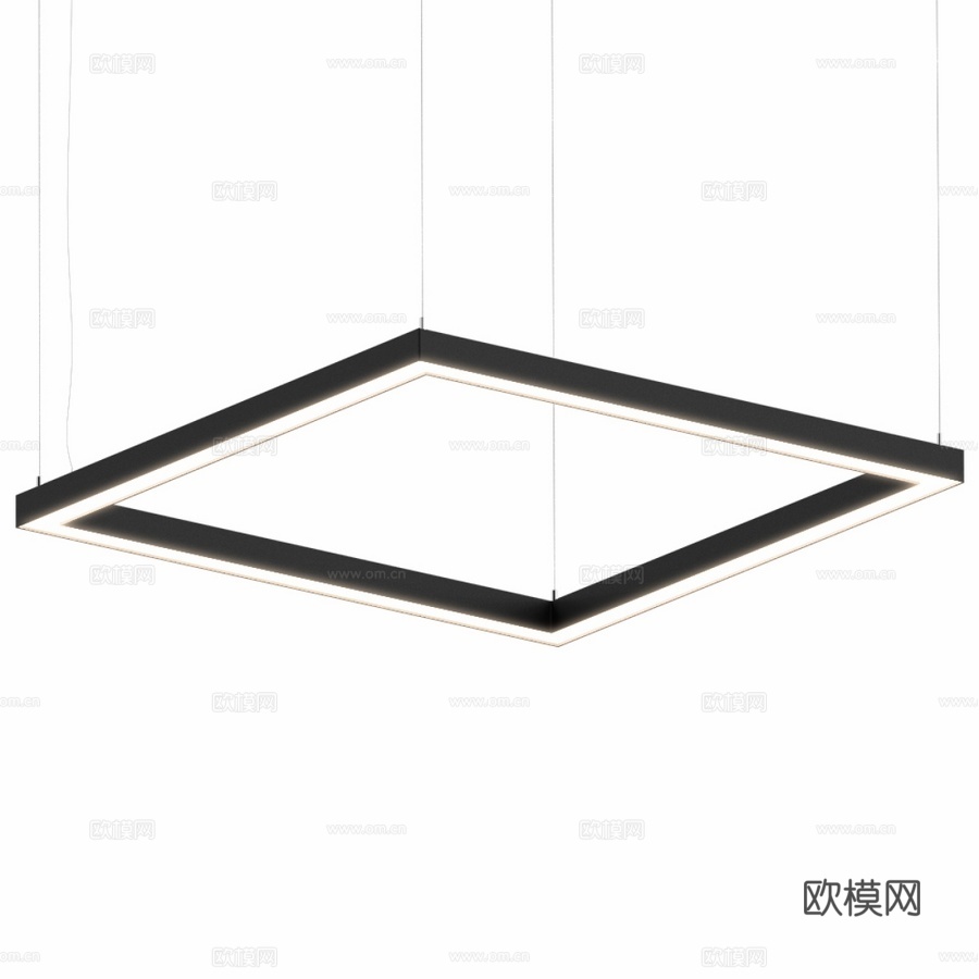 方形吊灯轮廓灯3d模型下载