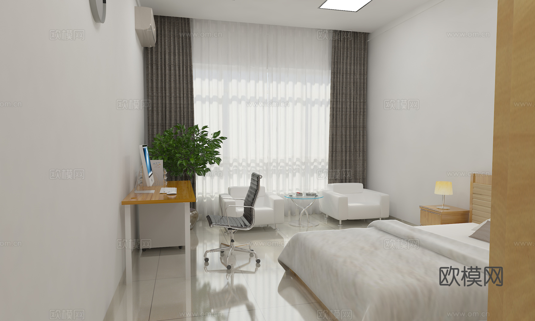 宿舍 员工宿舍 四人间 学生宿舍3d模型下载（渲染图4）