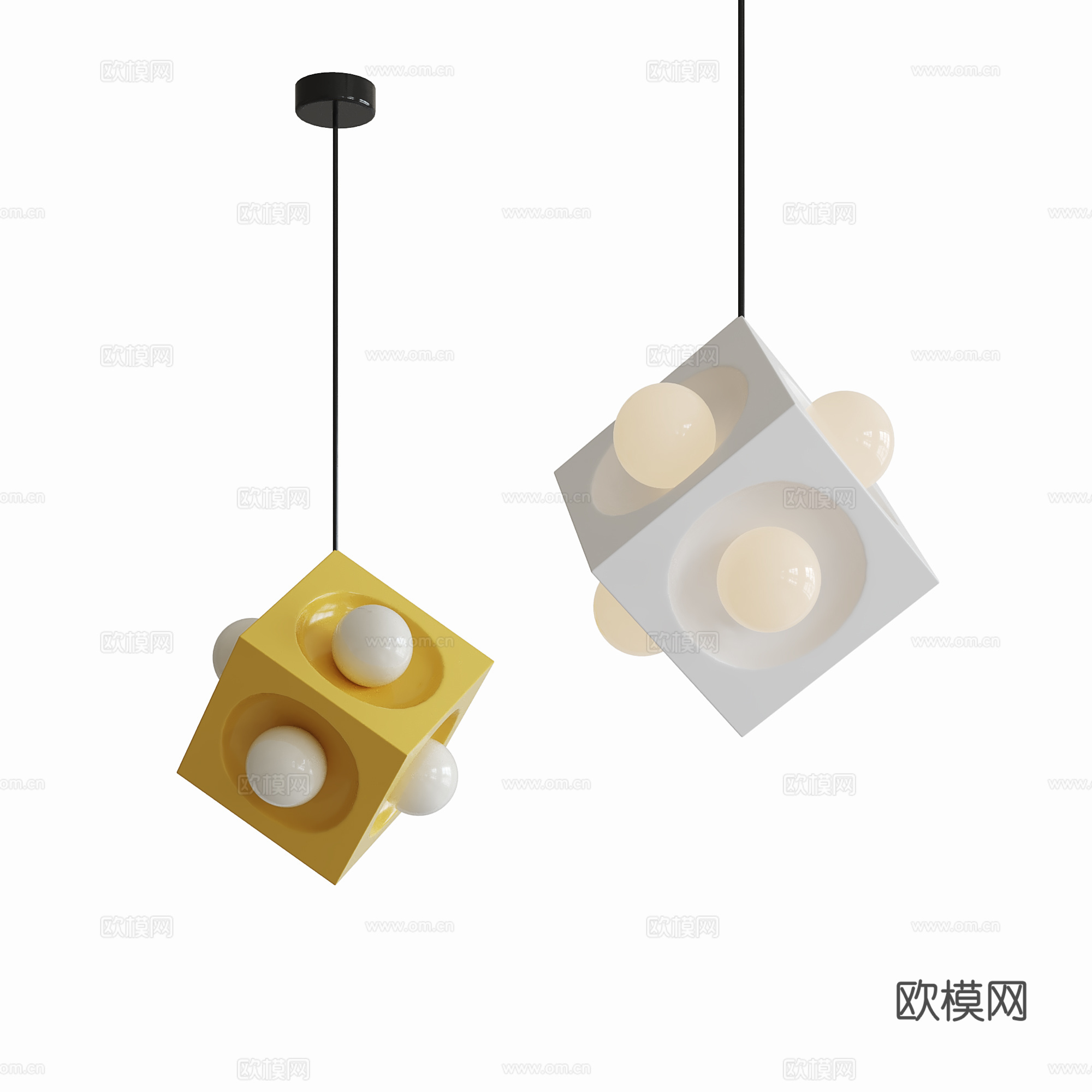 现代儿童吊灯 简约吊灯su模型