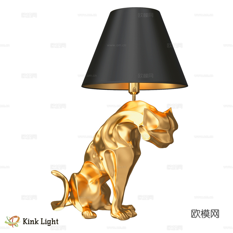 豹纹哑光金落地灯7041-1.33 OM3d模型