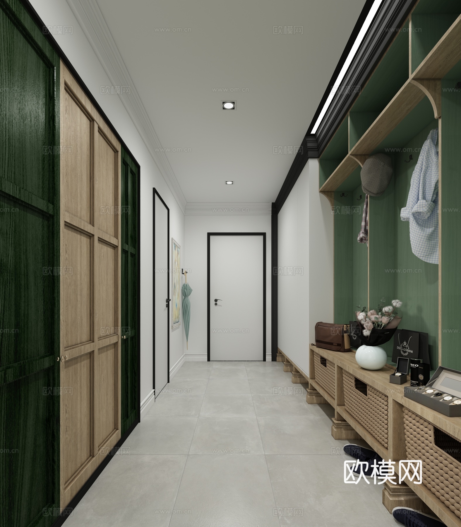 北欧风格走道3d模型下载（渲染图3）