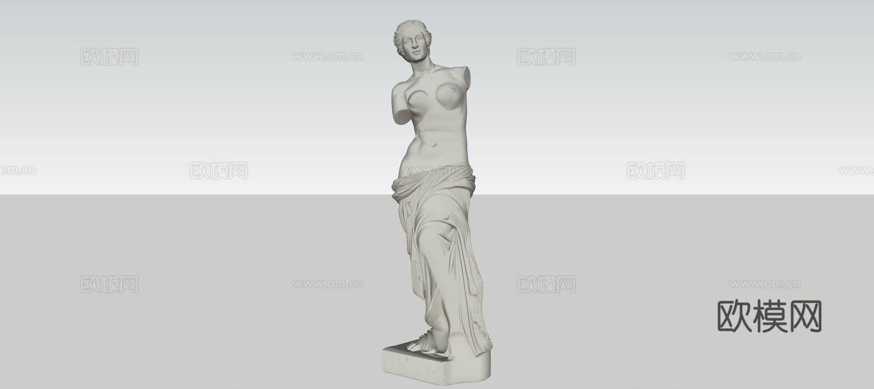 雕塑女人艺术su模型