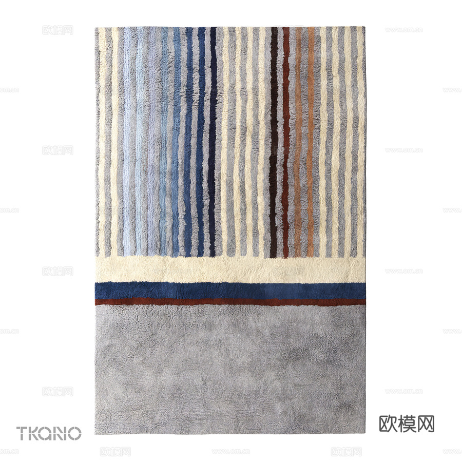 OM 棉质地毯 雏菊花园图案 米色款3d模型下载