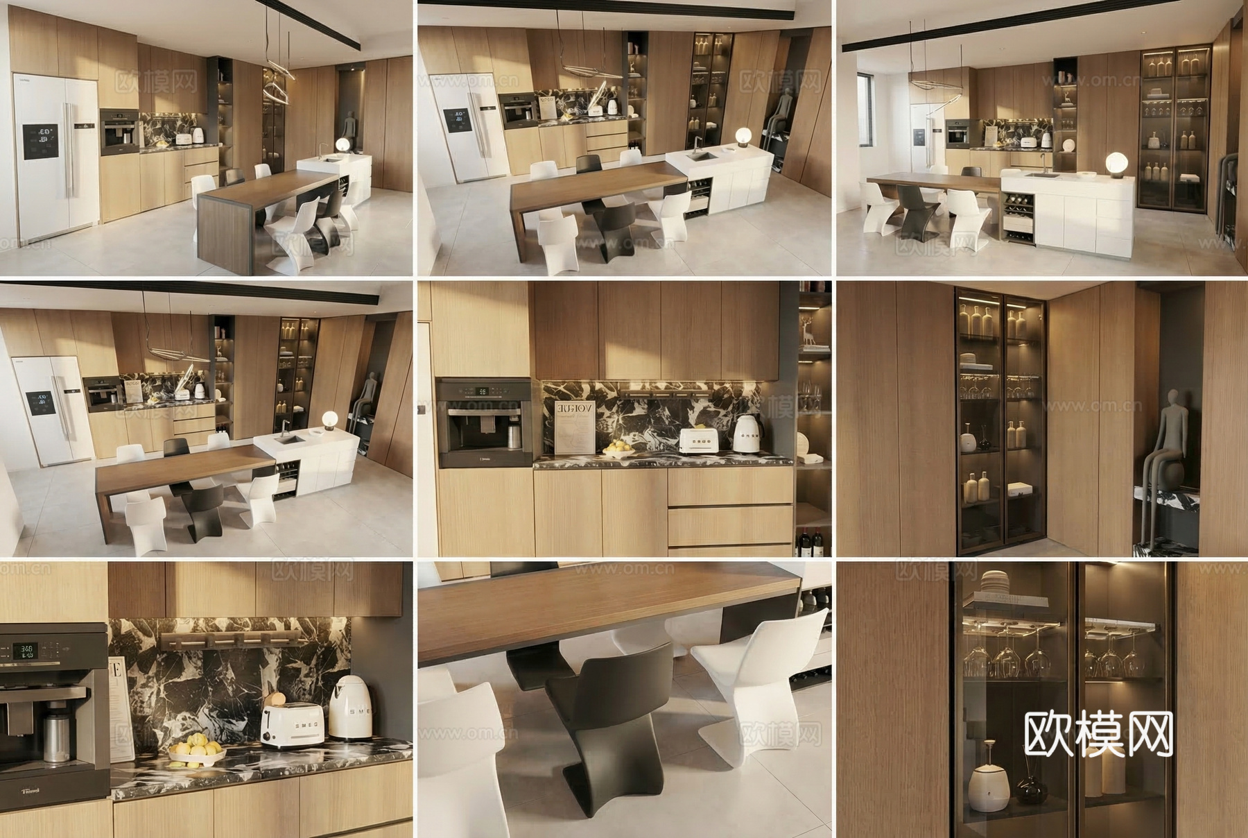 岛台餐桌su模型