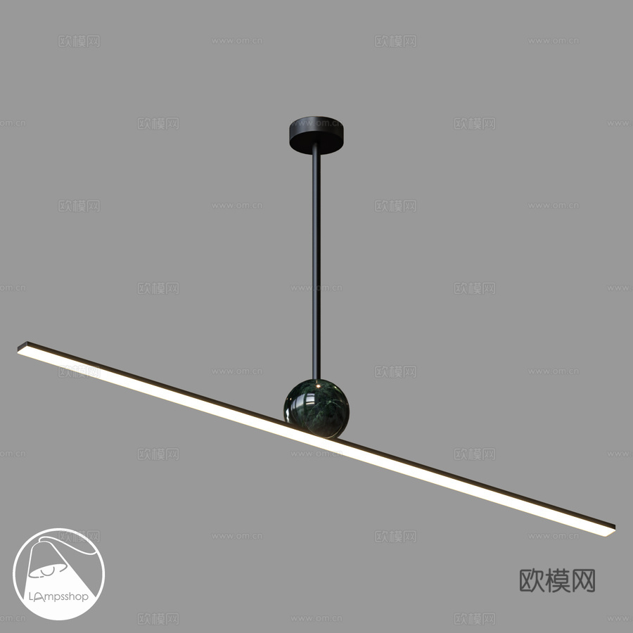 LampsShop.ru L1685 吊灯 Marble B3d模型下载