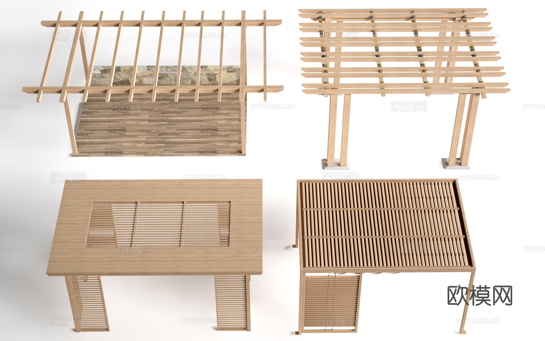 现代景观花架 葡萄架 廊架 绿植爬架su模型